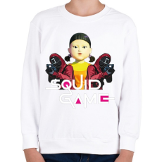 PRINTFASHION Squid game doll and soldiers - Gyerek pulóver - Fehér