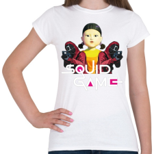 PRINTFASHION Squid game doll and soldiers - Női póló - Fehér női póló