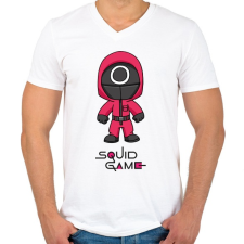 PRINTFASHION Squid Game Doll - Férfi V-nyakú póló - Fehér férfi póló