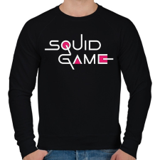 PRINTFASHION SQUID GAME fehér felirat - Férfi pulóver - Fekete férfi pulóver, kardigán