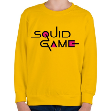 PRINTFASHION SQUID GAME fekete felirat - Gyerek pulóver - Sárga gyerek pulóver, kardigán