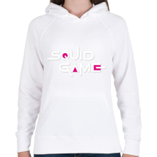PRINTFASHION squid game felirat - Női kapucnis pulóver - Fehér női pulóver, kardigán