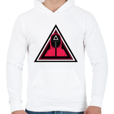 PRINTFASHION Squid game - Férfi kapucnis pulóver - Fehér