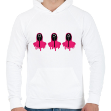 PRINTFASHION Squid game - Férfi kapucnis pulóver - Fehér férfi pulóver, kardigán
