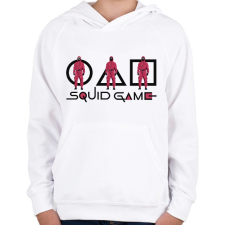 PRINTFASHION Squid Game - Gyerek kapucnis pulóver - Fehér gyerek pulóver, kardigán