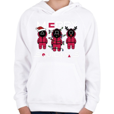 PRINTFASHION Squid game - karácsony - Merry Squidmas - Gyerek kapucnis pulóver - Fehér gyerek pulóver, kardigán