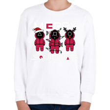 PRINTFASHION Squid game - karácsony - Merry Squidmas - Gyerek pulóver - Fehér gyerek pulóver, kardigán