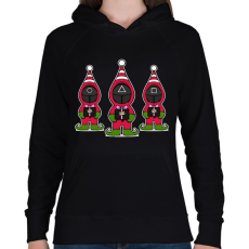 PRINTFASHION Squid Game Manók - Női kapucnis pulóver - Fekete