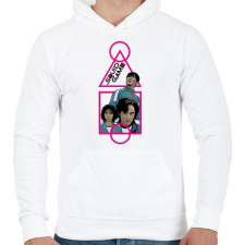 PRINTFASHION Squid game - Nyerd meg az életed 12 - Férfi kapucnis pulóver - Fehér férfi pulóver, kardigán