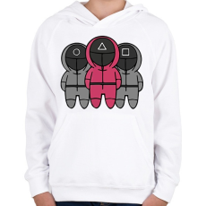 PRINTFASHION Squid Game - Nyerd meg az életed - Gyerek kapucnis pulóver - Fehér