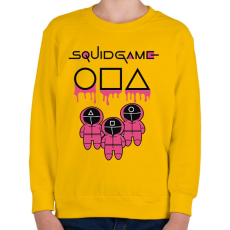 PRINTFASHION Squid Game pink-black - Gyerek pulóver - Sárga