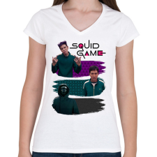 PRINTFASHION Squid Game Season 2 - Női V-nyakú póló - Fehér női póló