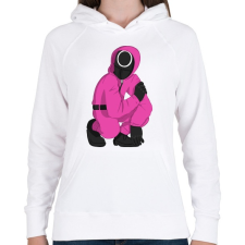 PRINTFASHION Squid Game Soldier - Női kapucnis pulóver - Fehér női pulóver, kardigán