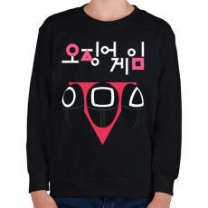 PRINTFASHION Squid Game - Soliders - Gyerek pulóver - Fekete
