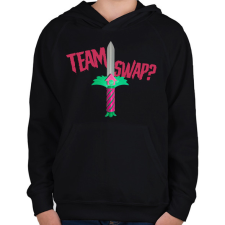 PRINTFASHION Squid game team swap - Gyerek kapucnis pulóver - Fekete gyerek pulóver, kardigán