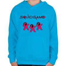 PRINTFASHION Squid game trio dab fekete - Gyerek kapucnis pulóver - Azúrkék gyerek pulóver, kardigán