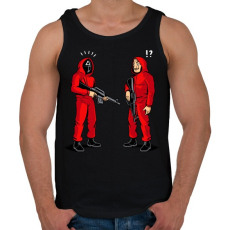 PRINTFASHION Squid game vs. La casa de papel - Férfi atléta - Fekete