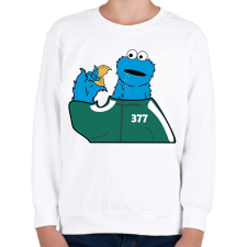 PRINTFASHION Squid Game vs. Sütiszörny - Gyerek pulóver - Fehér gyerek pulóver, kardigán
