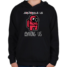 PRINTFASHION SquidMas is Among Us - Gyerek kapucnis pulóver - Fekete