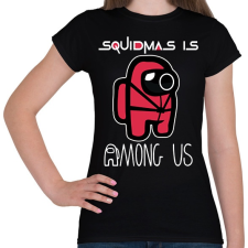 PRINTFASHION SquidMas is Among Us - Női póló - Fekete női póló