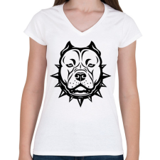 PRINTFASHION Stafford - Női V-nyakú póló - Fehér női póló