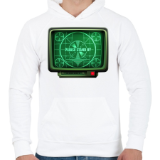 PRINTFASHION Stand by - Férfi kapucnis pulóver - Fehér férfi pulóver, kardigán