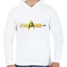 PRINTFASHION Star Trek logo - Férfi kapucnis pulóver - Fehér