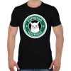PRINTFASHION Starbucks macska - Férfi póló - Fekete