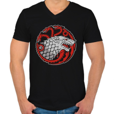 PRINTFASHION Stargaryen - Férfi V-nyakú póló - Fekete férfi póló