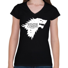 PRINTFASHION Stark - Női V-nyakú póló - Fekete női póló