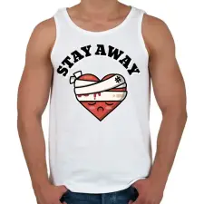 PRINTFASHION STAY AWAY - Férfi atléta - Fehér atléta, trikó