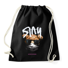 PRINTFASHION Stay awesome - Sportzsák, Tornazsák - Fekete tornazsák