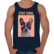 PRINTFASHION Stay Cool Frenchie - Férfi atléta - Sötétkék atléta, trikó
