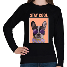 PRINTFASHION Stay Cool Frenchie - Női pulóver - Fekete női pulóver, kardigán