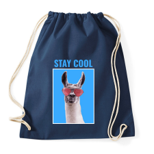 PRINTFASHION STAY COOL LLAMA - Sportzsák, Tornazsák - Sötétkék tornazsák
