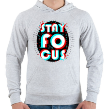 PRINTFASHION Stay Focus - Férfi kapucnis pulóver - Sport szürke férfi pulóver, kardigán