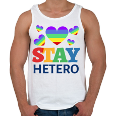 PRINTFASHION STAY HETERO - Férfi atléta - Fehér