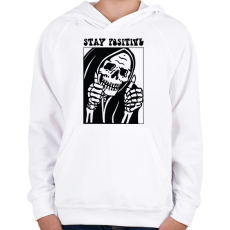 PRINTFASHION Stay positive - Gyerek kapucnis pulóver - Fehér