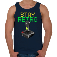 PRINTFASHION Stay retro joystick - Férfi atléta - Sötétkék