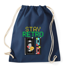 PRINTFASHION Stay retro kazetta - Sportzsák, Tornazsák - Sötétkék tornazsák