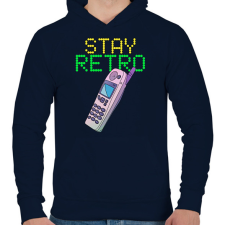 PRINTFASHION Stay retro Nokia - Férfi kapucnis pulóver - Sötétkék férfi pulóver, kardigán