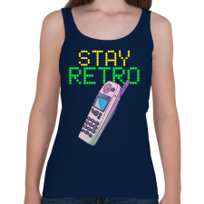 PRINTFASHION Stay retro Nokia - Női atléta - Sötétkék női trikó