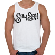 PRINTFASHION Stay Sexy - Férfi atléta - Fehér