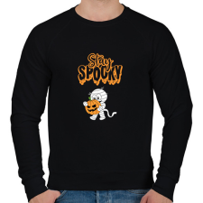 PRINTFASHION Stay Spooky Halloween-i Múmia - Férfi pulóver - Fekete férfi pulóver, kardigán