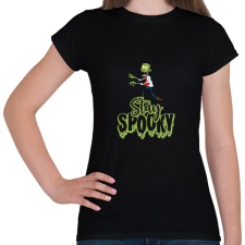 PRINTFASHION Stay Spooky Zombie - Női póló - Fekete női póló