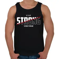 PRINTFASHION Stay Strong - Férfi atléta - Fekete atléta, trikó
