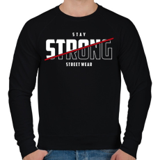 PRINTFASHION Stay Strong - Férfi pulóver - Fekete