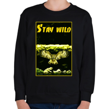 PRINTFASHION stay wild - Gyerek pulóver - Fekete gyerek pulóver, kardigán