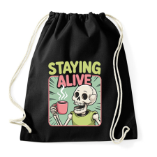 PRINTFASHION Staying alive - Sportzsák, Tornazsák - Fekete tornazsák