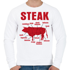 PRINTFASHION STEAK - Férfi pulóver - Fehér